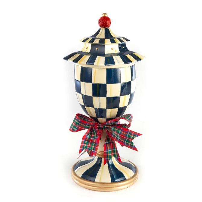 MacKenzie-Childs Royal Check Lidded Urn, Large
