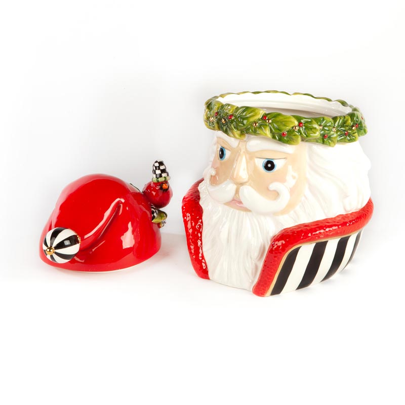 MacKenzie-Childs Night Cap Santa Cookie Jar