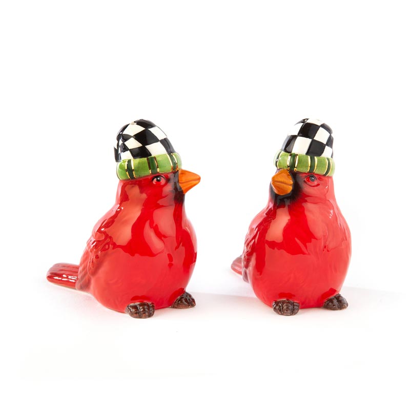 MacKenzie-Childs Night Cap Cardinals Salt & Pepper Set