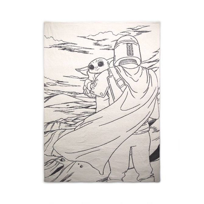 Barefoot Dreams CozyChic The Mandalorian Throw, Cream and Graphite