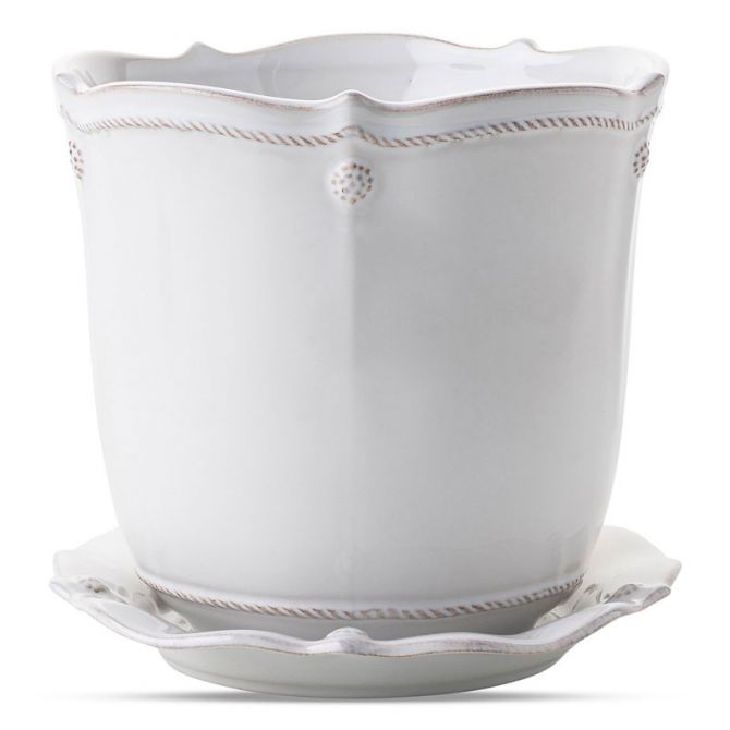Juliska Berry and Thread 7" Planter and Saucer, Whitewash