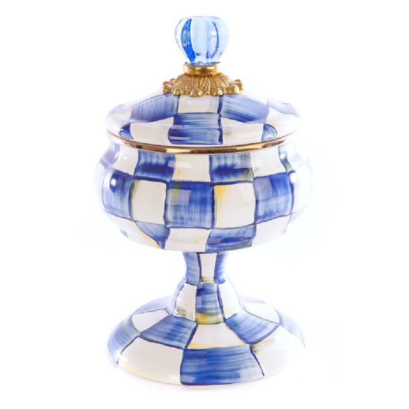 MacKenzie-Childs Royal Check Enamel Curiosity Pot