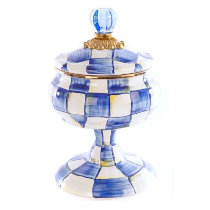 MacKenzie-Childs Royal Check Enamel Curiosity Pot