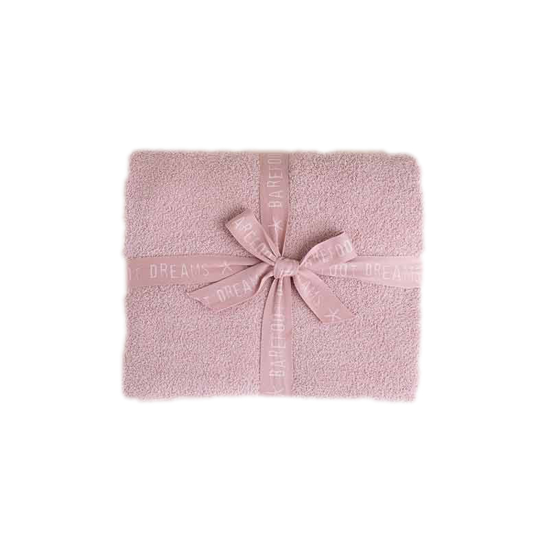 Barefoot Dreams CozyChic Inspiration Embroidered Blanket, Rose Mist
