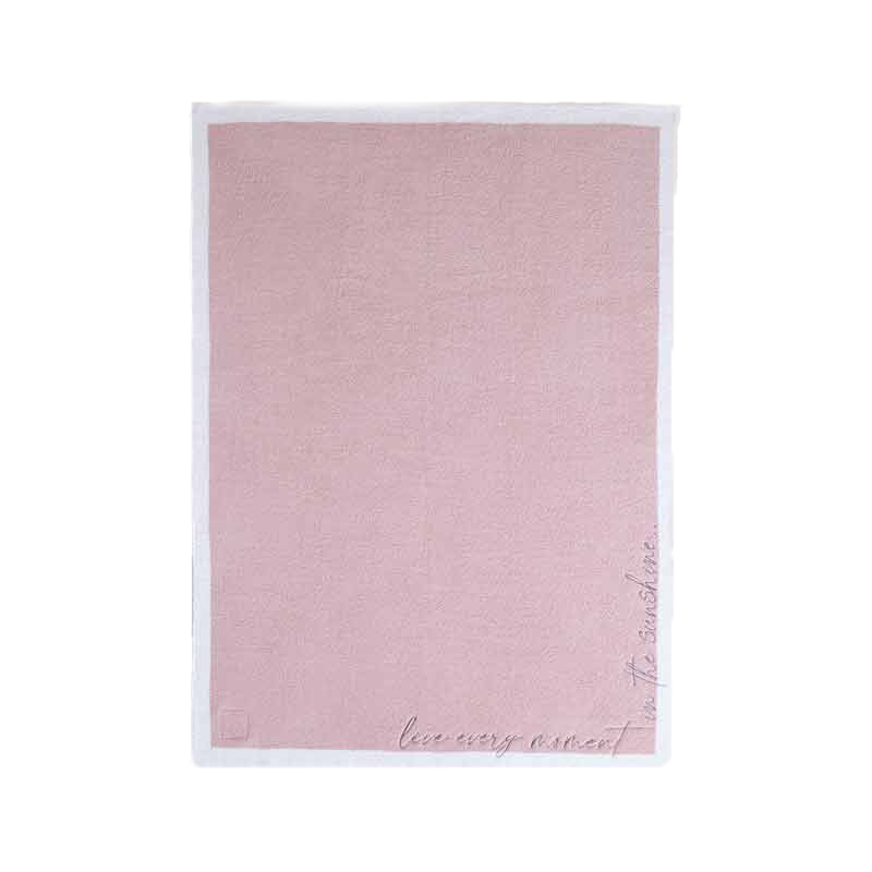Barefoot Dreams CozyChic Inspiration Embroidered Blanket, Rose Mist