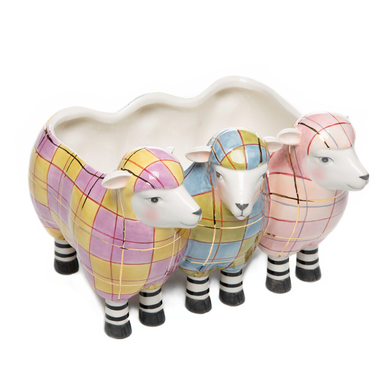 MacKenzie-Childs Tartan Trio Planter