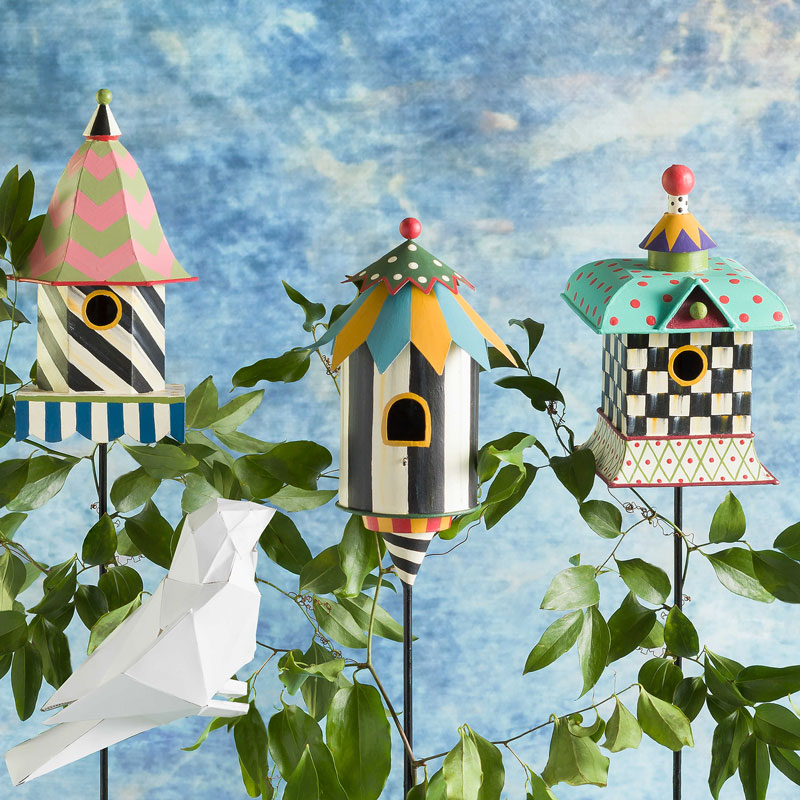 MacKenzie-Childs Courtly Swirl Birdhouse Stake