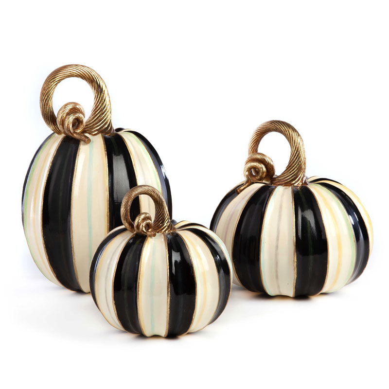 MacKenzie-Childs Elegant Stripe Pumpkin, Tall
