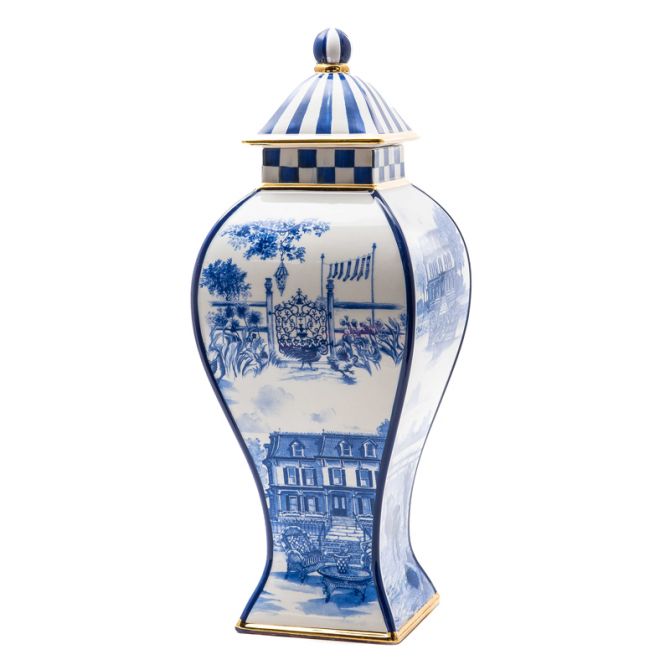 MacKenzie-Childs Royal Toile Ginger Jar, Large