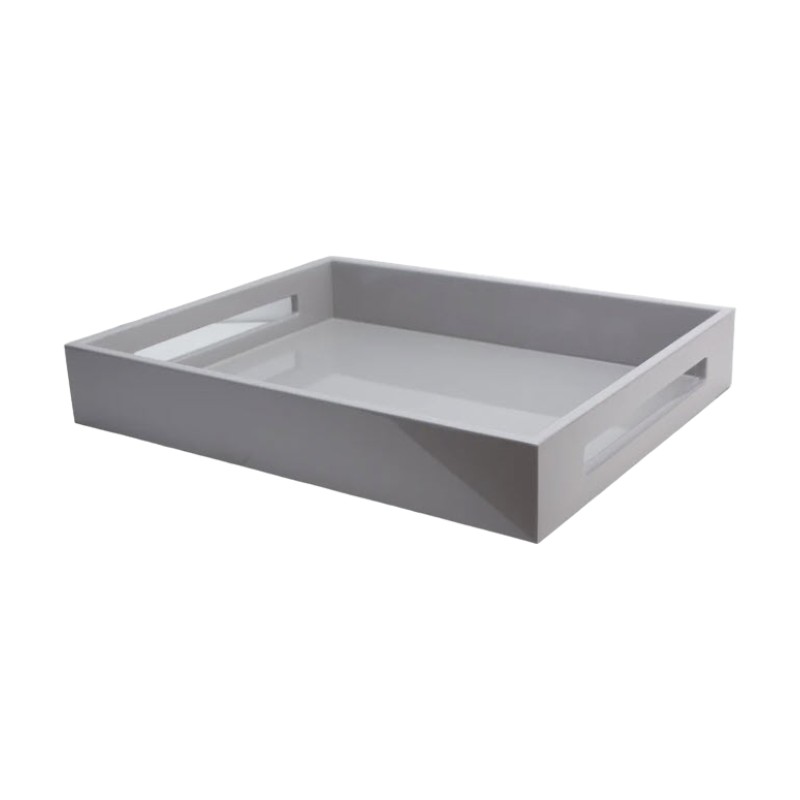 Addison Ross Chiffon Medium Lacquered Serving Tray, Grey