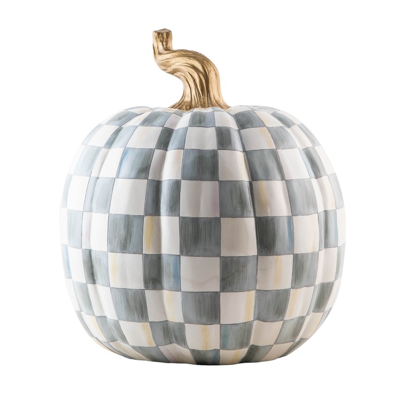 MacKenzie-Childs Sterling Check Pumpkin, Large