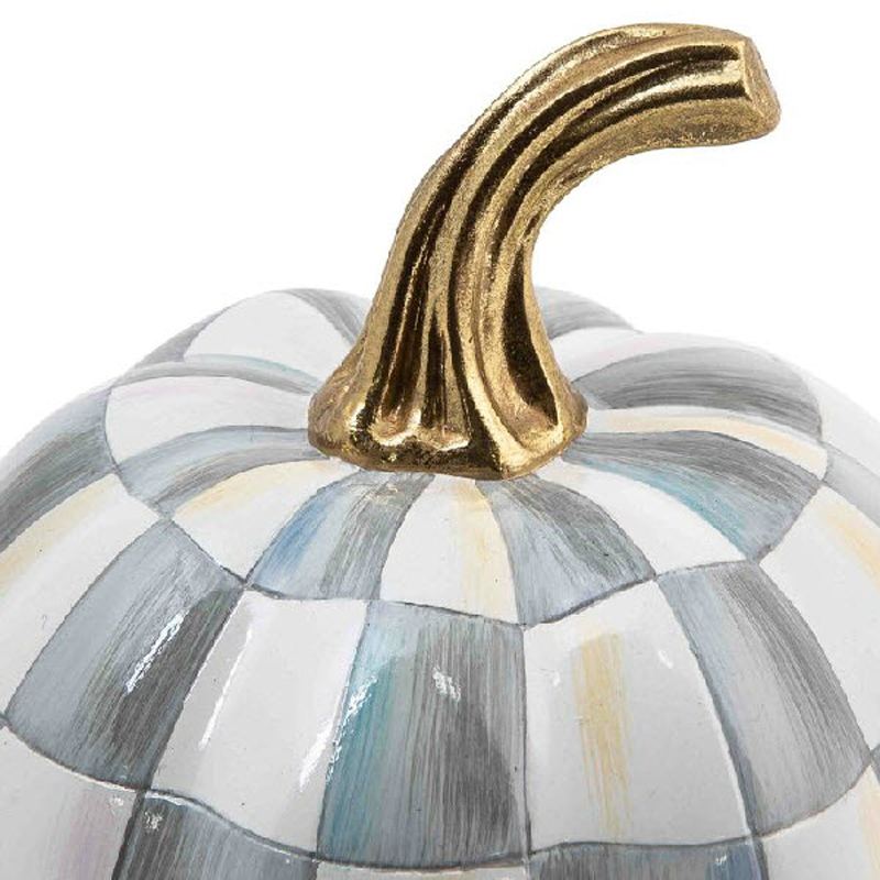 MacKenzie-Childs Sterling Check Pumpkin, Mini