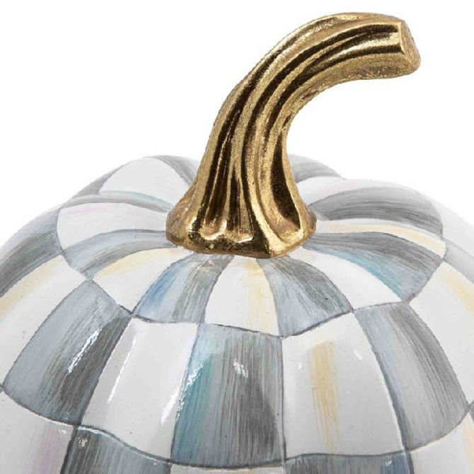 MacKenzie-Childs Sterling Check Pumpkin - Thumbnail 4