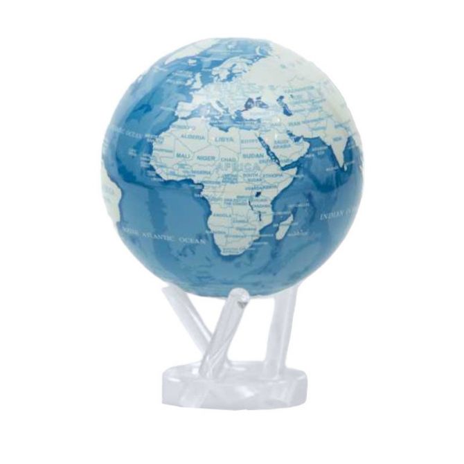 Mova Sky Blue and White Globe with Base, 6"