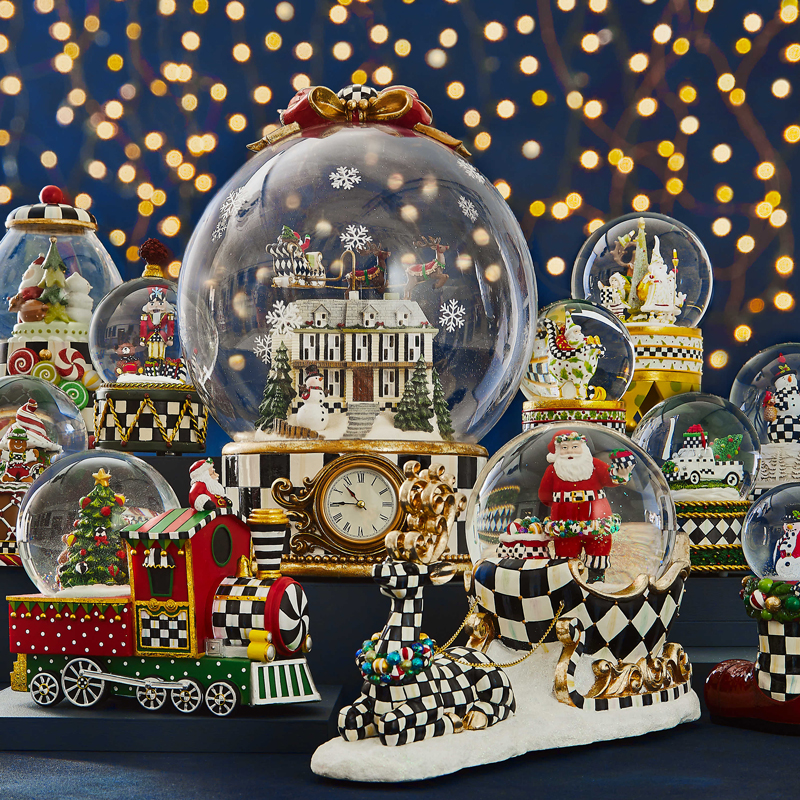 MacKenzie-Childs Patience Brewster Dash Away Sleigh Snow Globe
