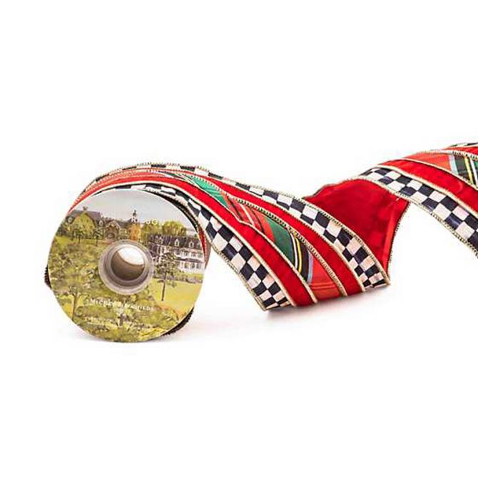 MacKenzie-Childs Tartan Regal Ribbon, 4"
