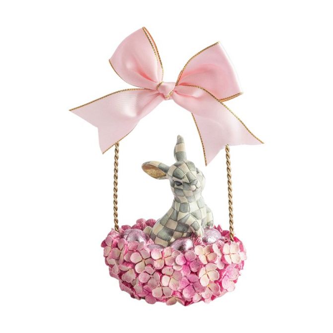 MacKenzie-Childs Touch of Pink Bunny Basket