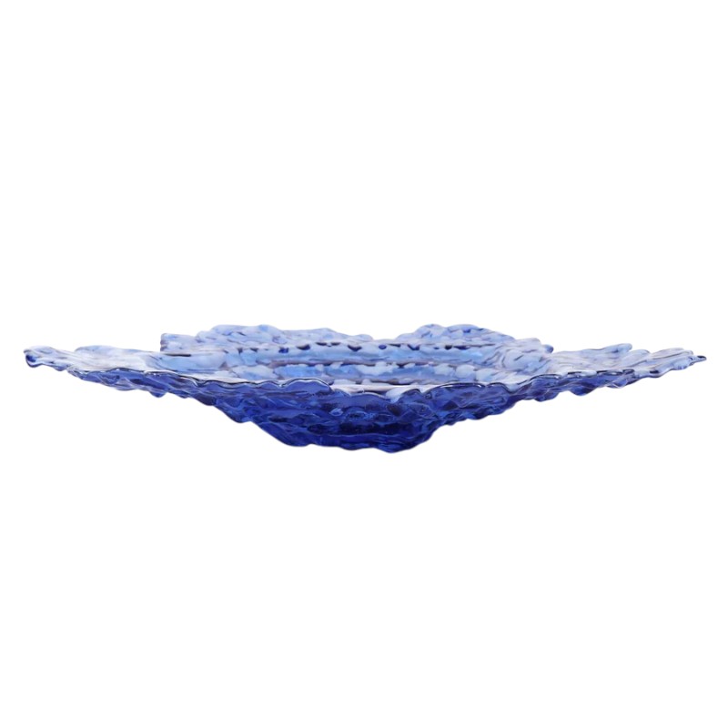 Vietri Ostrica Glass Centerpiece, Blue