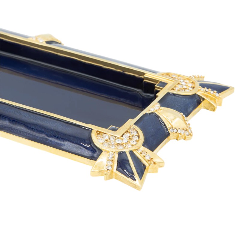 Jay Strongwater Charles Art Deco Tray, Delft Garden