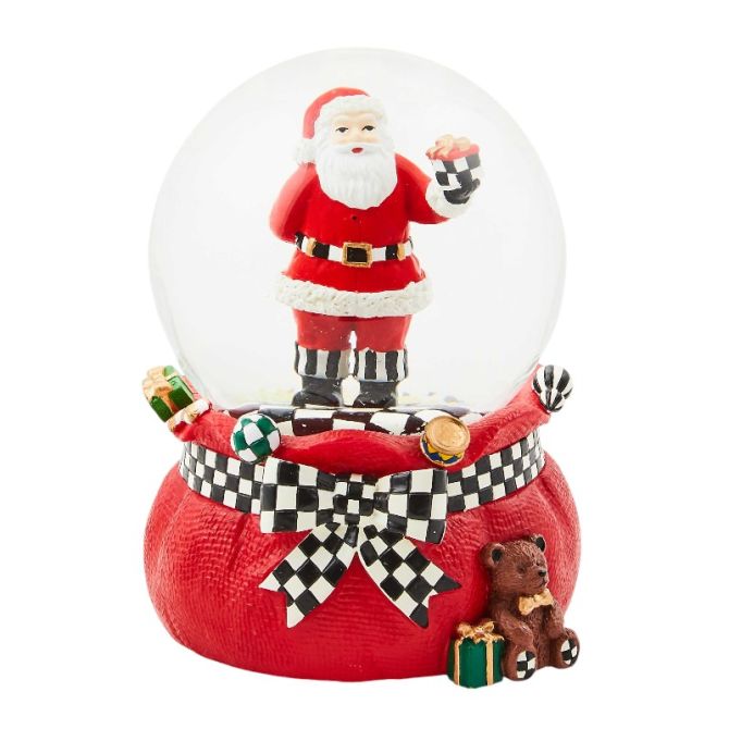 MacKenzie-Childs Gift Giving Santa Snowglobe