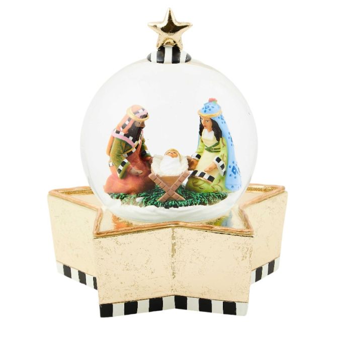 MacKenzie-Childs Patience Brewster Nativity Snowglobe