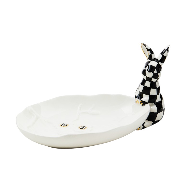 MacKenzie-Childs White Rabbit Ceramic Trinket Tray | 35514-2278 | Borsheims