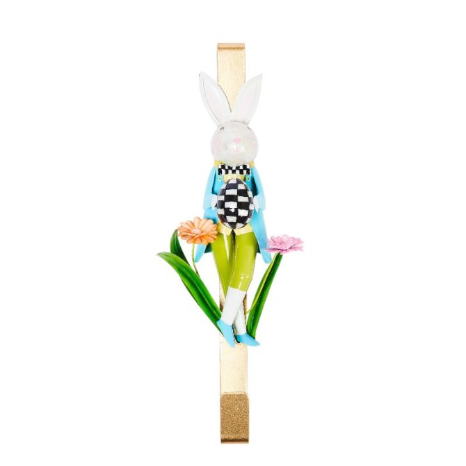 MacKenzie-Childs Calico Rabbit Wreath Hanger - Thumbnail 2
