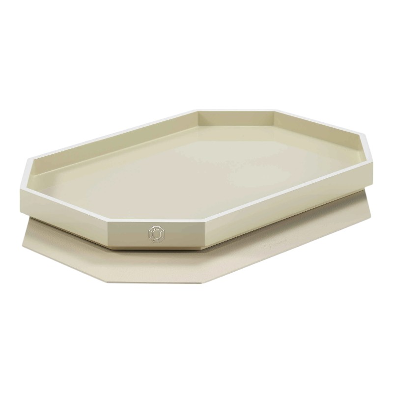 Baccarat Octogone Medium Tray, Ivory