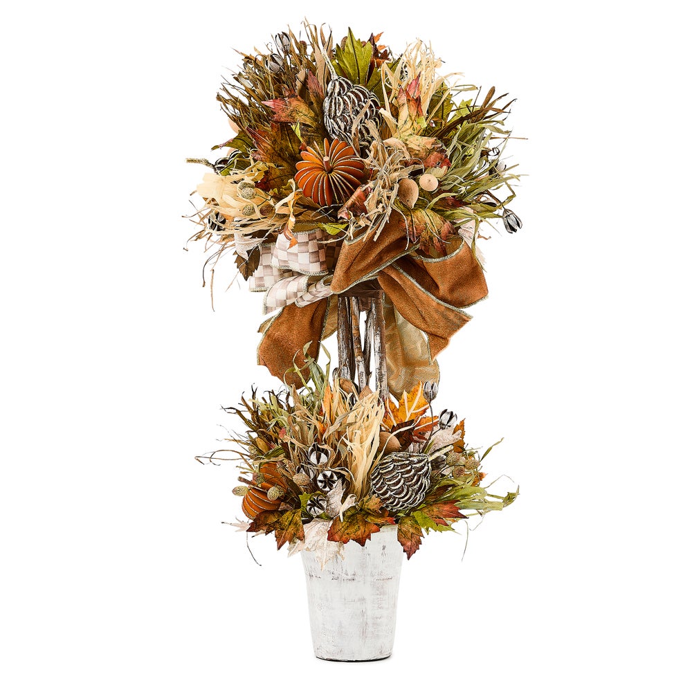 MacKenzie-Childs Mocha Check Harvest Topiary