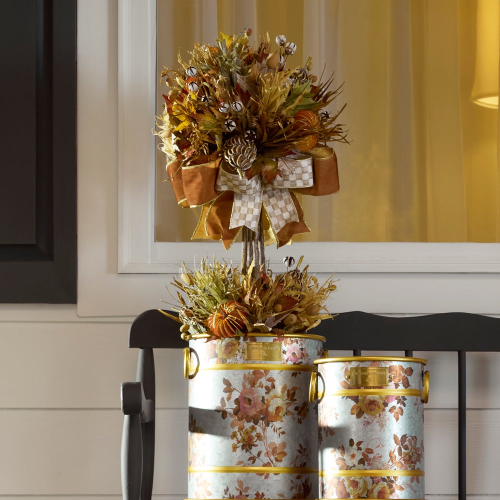 MacKenzie-Childs Mocha Check Harvest Topiary