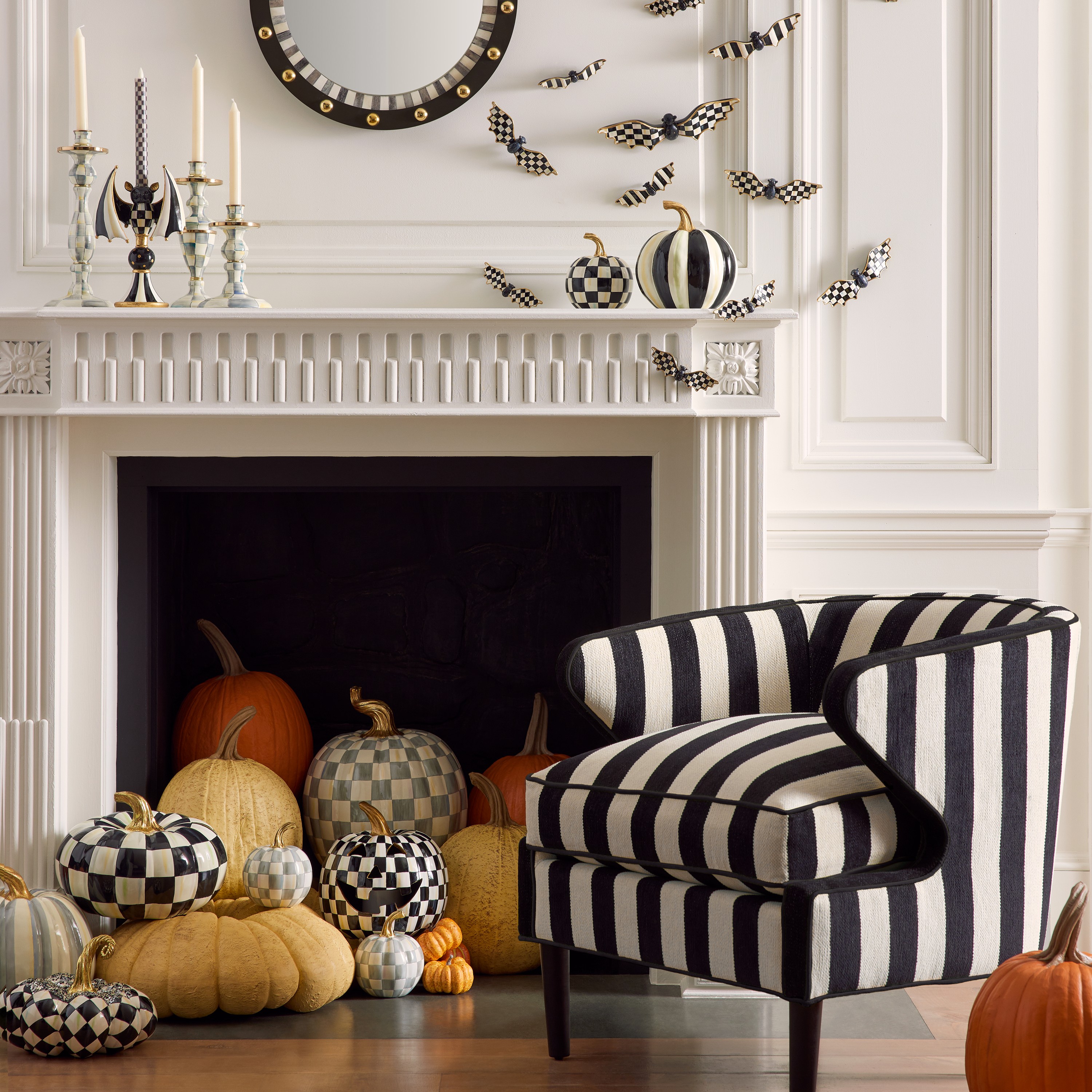 MacKenzie-Childs Courtly Check Glossy Pumpkin, Mini