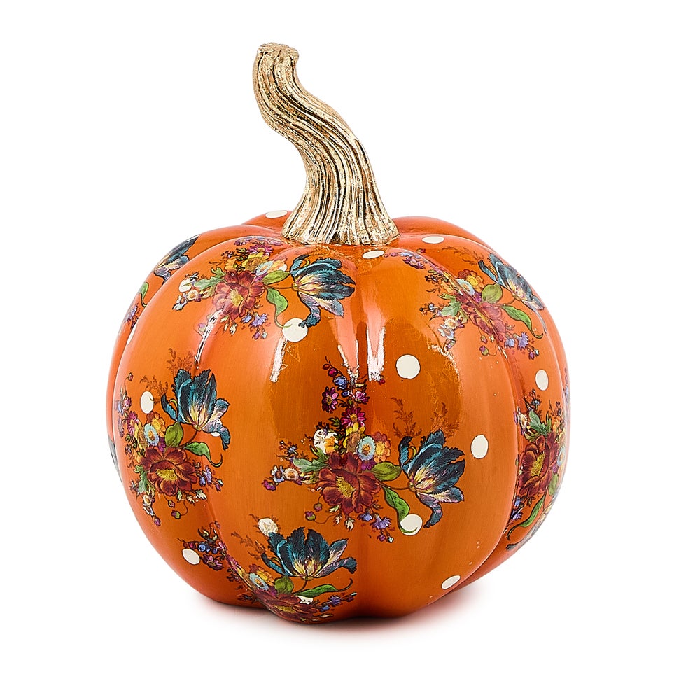 MacKenzie-Childs Orange Flower Market Pumpkin, Mini