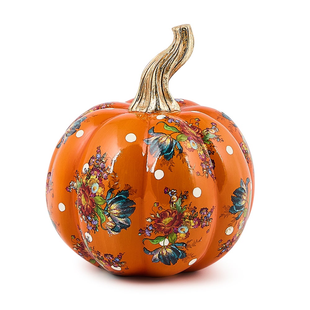 MacKenzie-Childs Orange Flower Market Pumpkin, Mini