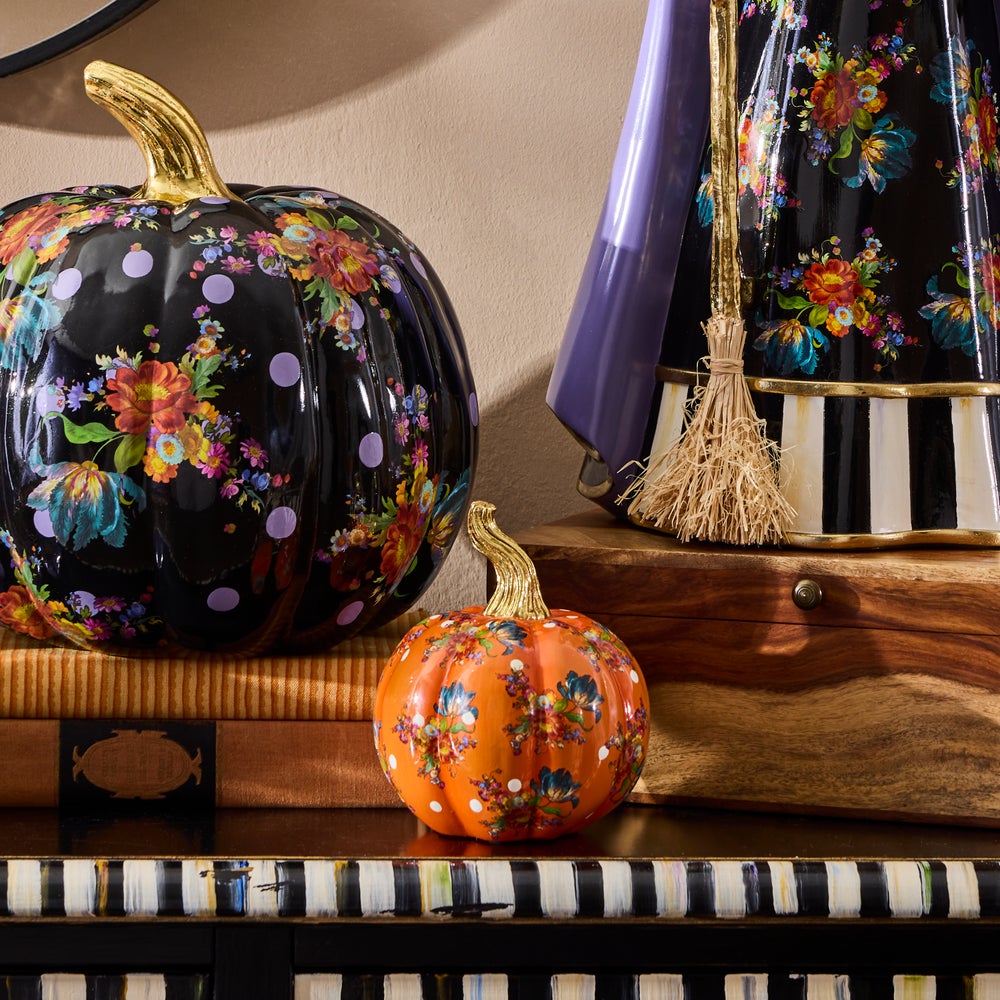 MacKenzie-Childs Orange Flower Market Pumpkin, Mini