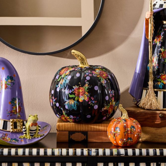 MacKenzie-Childs Violet Flower Market Pumpkin, Medium