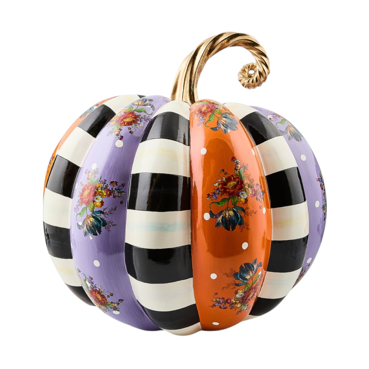 MacKenzie-Childs Violet Patchwork Pumpkin, Extra Large