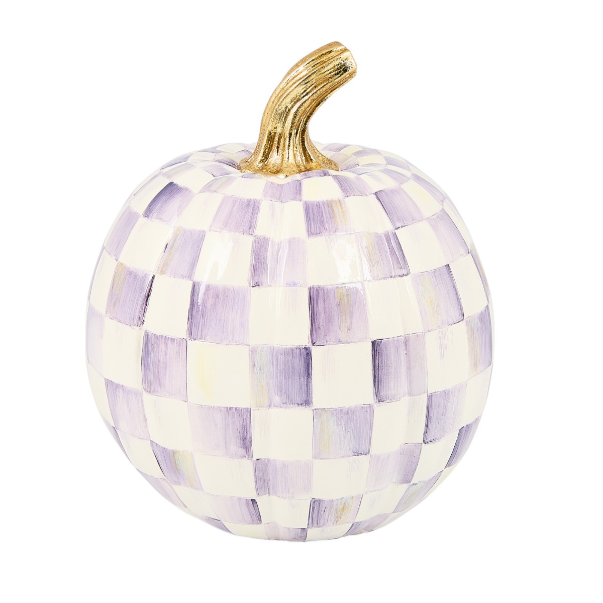 MacKenzie-Childs Violet Check Pumpkin, Small