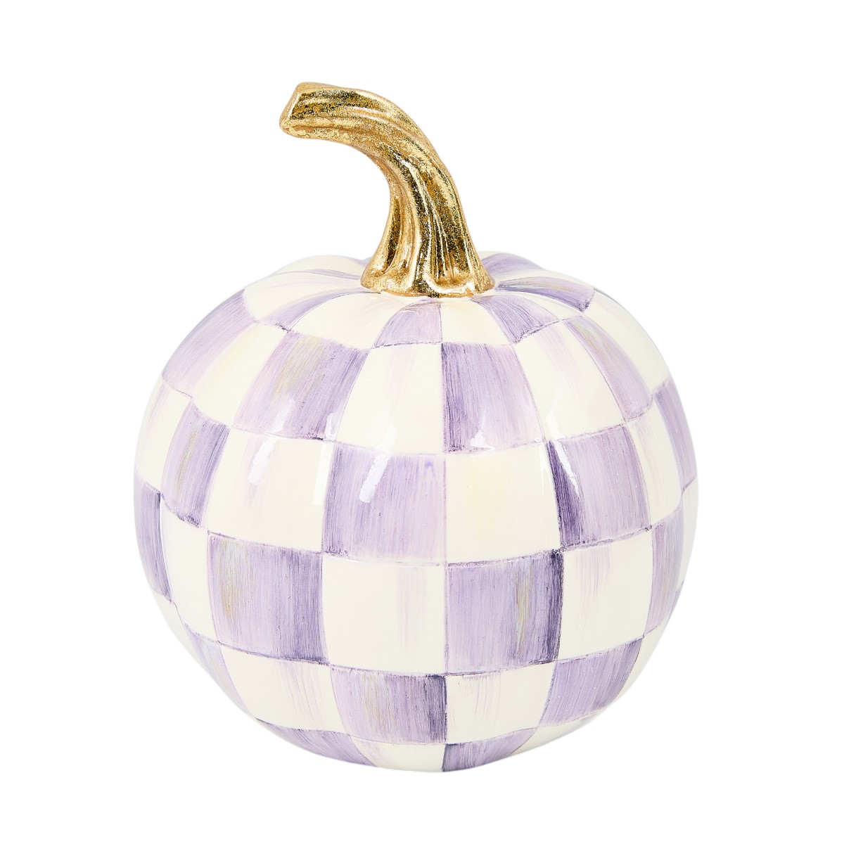 MacKenzie-Childs Violet Check Pumpkin, Mini
