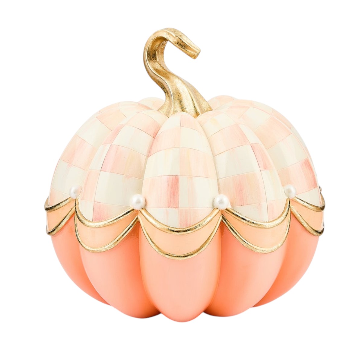 MacKenzie-Childs Rosy Check Fairytale Swag Pumpkin | 35509-1375