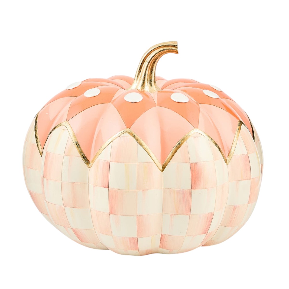 MacKenzie-Childs Rosy Check Fairytale Jester Pumpkin