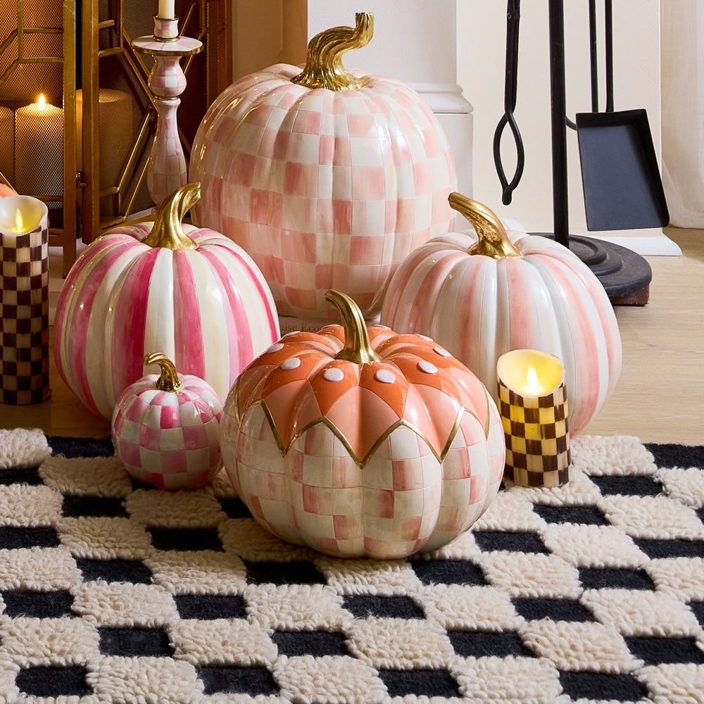 MacKenzie-Childs Rosy Check Fairytale Jester Pumpkin