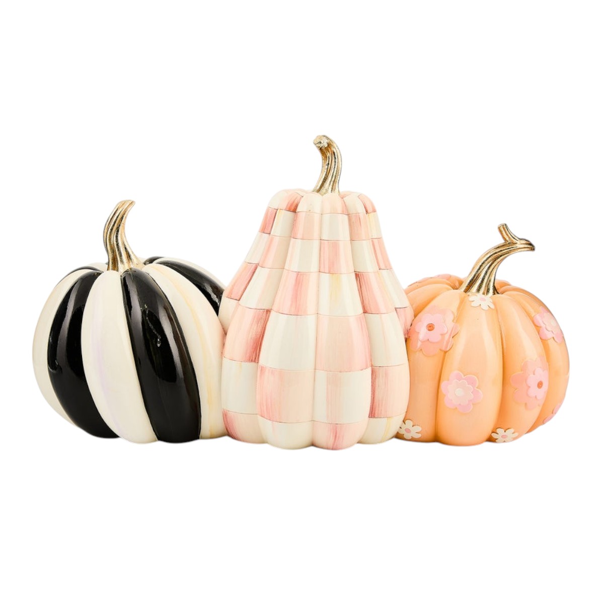 MacKenzie-Childs Hocus Pocus Illuminated Jack O'Lantern Trio