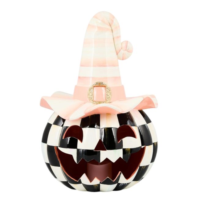 MacKenzie-Childs Rosy Happy Jack Illuminated Pumpkin Figure