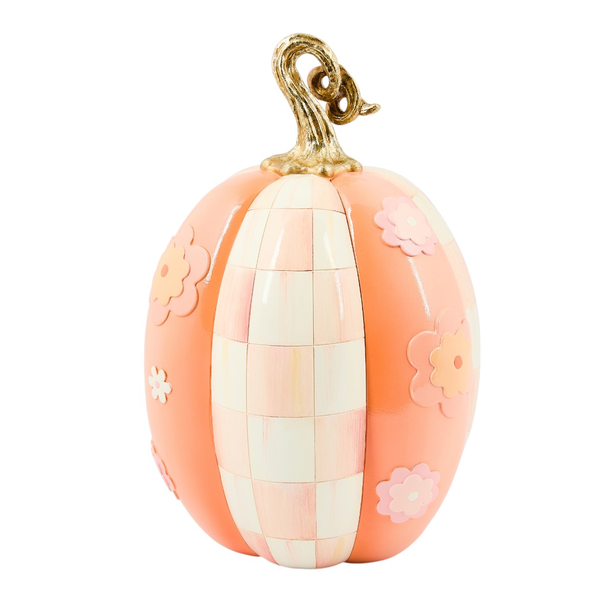 MacKenzie-Childs Rosy Check Flower Power Pumpkin