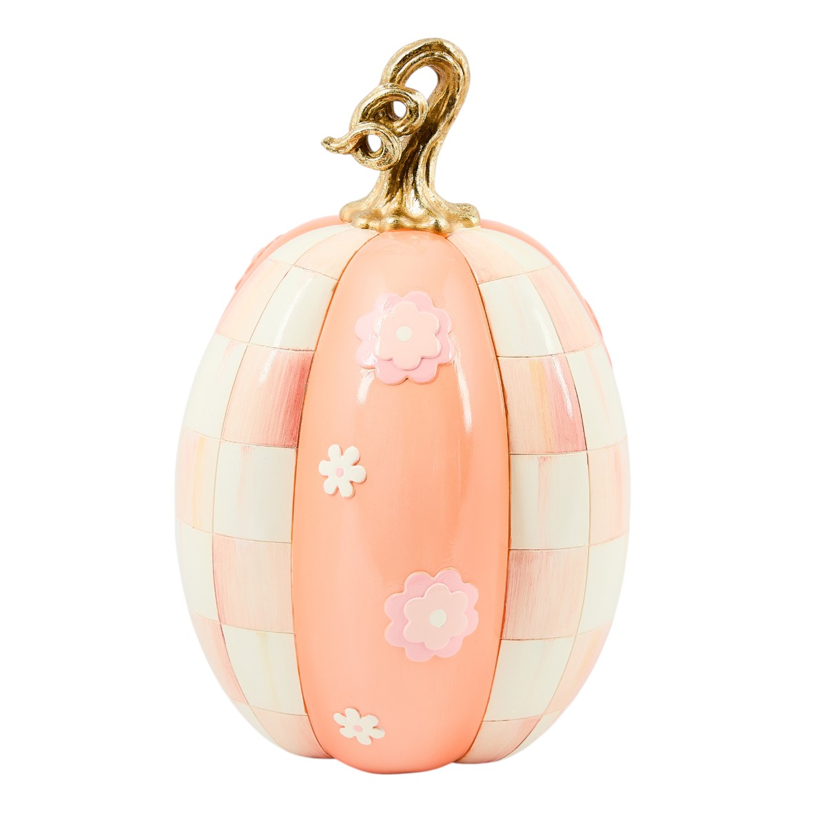 MacKenzie-Childs Rosy Check Flower Power Pumpkin