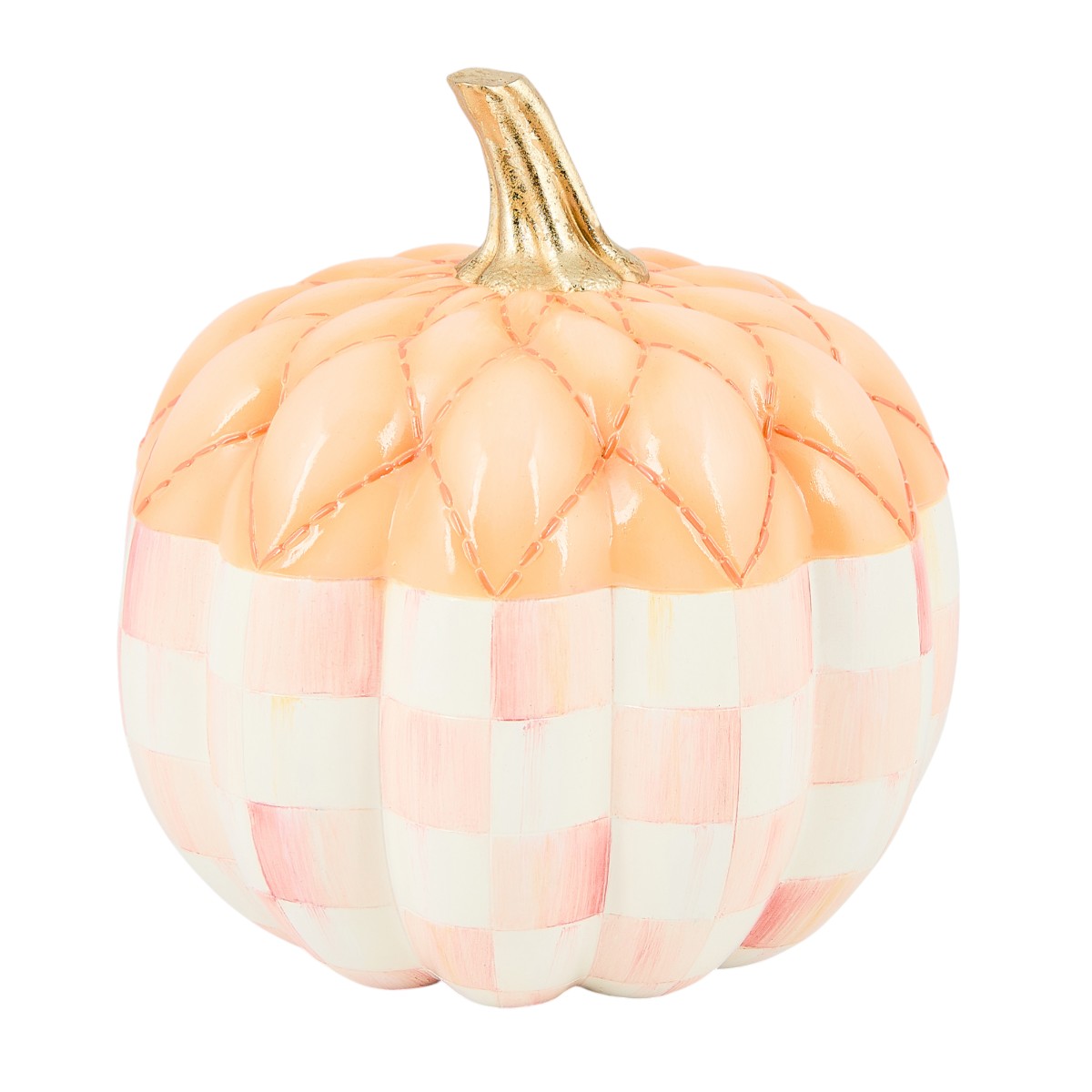 MacKenzie-Childs Rosy Check Fairytale Quilted Pumpkin