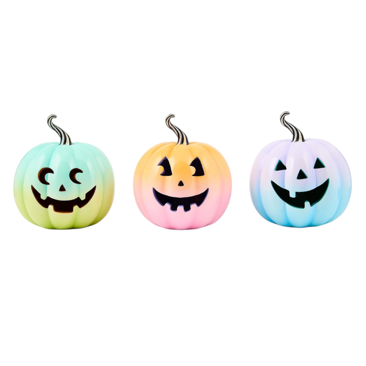 MacKenzie-Childs Trick or Treat Illuminate Jack O'Lanterns, Set of 3