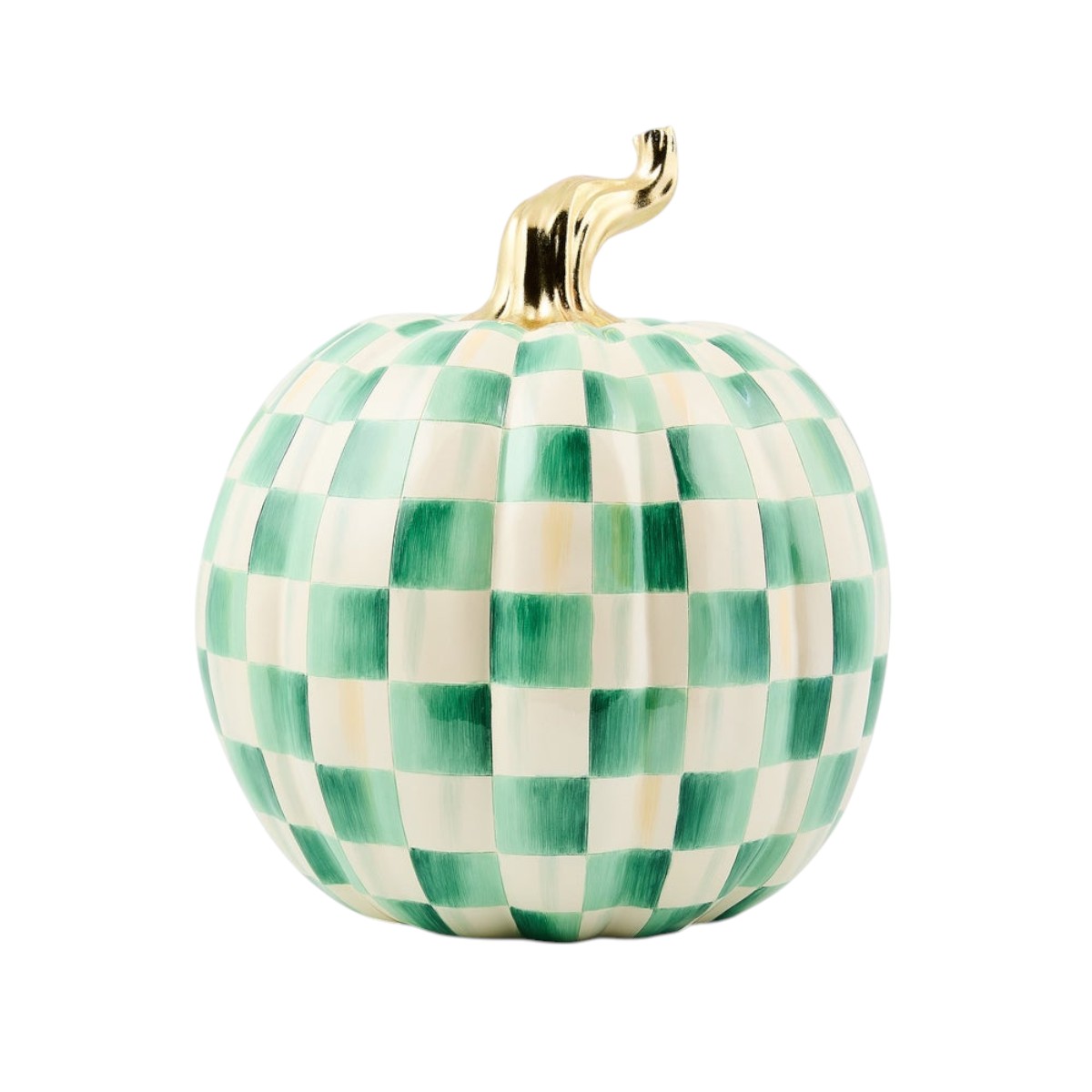 MacKenzie-Childs Emerald Check Pumpkin, Large