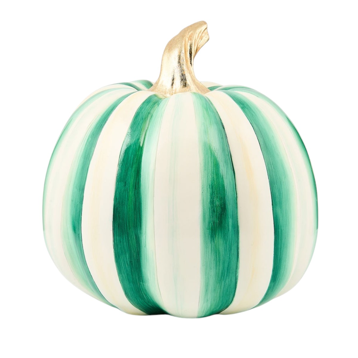 MacKenzie-Childs Emerald Stripe Pumpkin, Medium