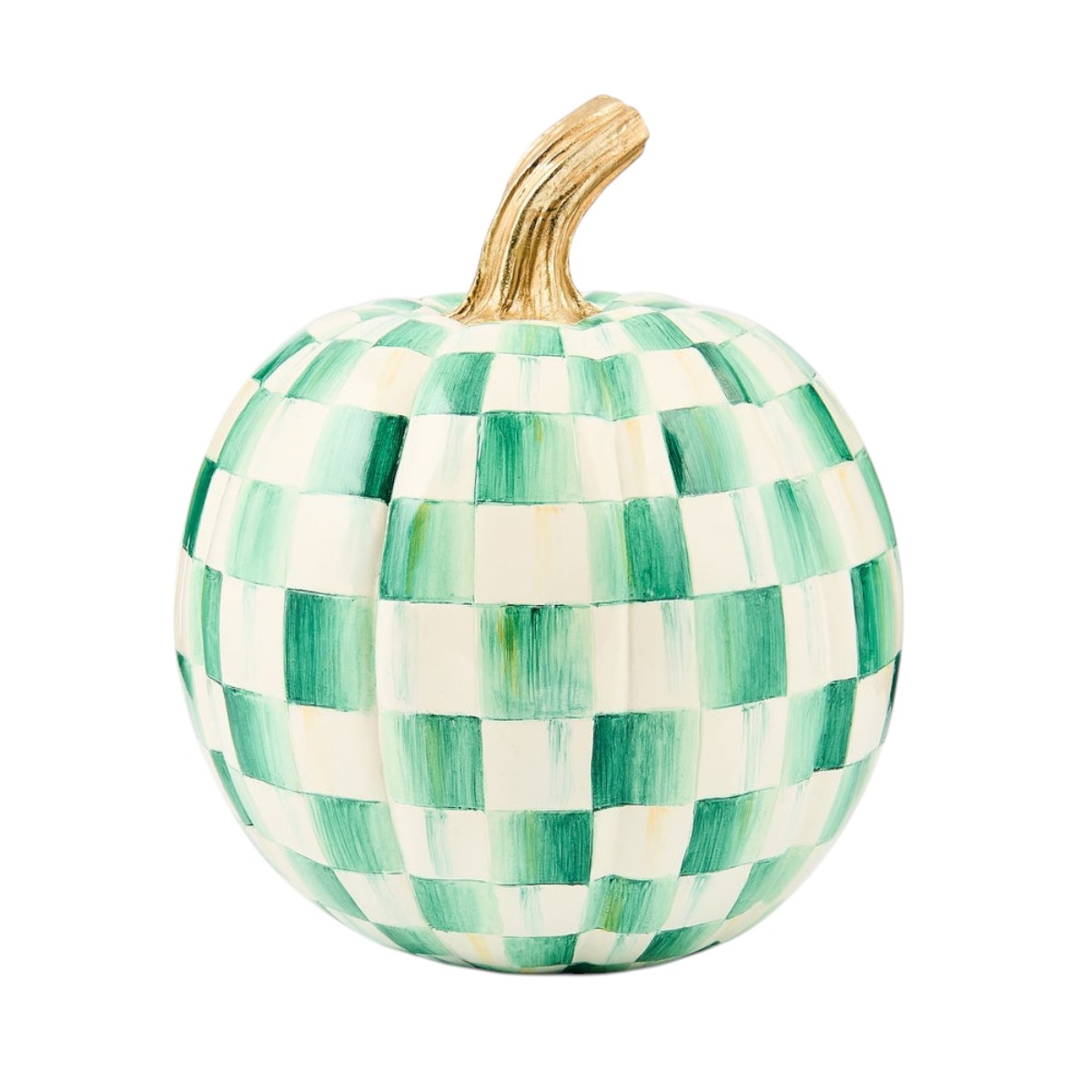 MacKenzie-Childs Emerald Check Pumpkin, Small
